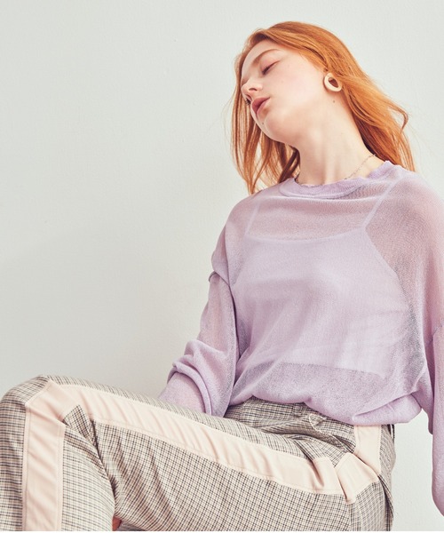 UNRELISH（アンレリッシュ）の「サイドラインチェックパンツ（その他パンツ・レディース・ベージュ/ピンクベージュ・MEDIUM）」の4枚目の写真