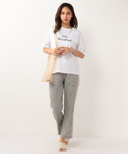 UNRELISH（アンレリッシュ）の「サイドラインチェックパンツ（その他パンツ・レディース・ベージュ/ピンクベージュ・MEDIUM）」の5枚目の写真