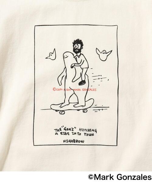 Mark Gonzales（マーク・ゴンザレス）の「◆【マークゴンザレス】レイヤード五分袖T（Tシャツ/カットソー・キッズ・オリーブ/アイボリー・11/10/12/15 /13/14/09）」の6枚目の写真