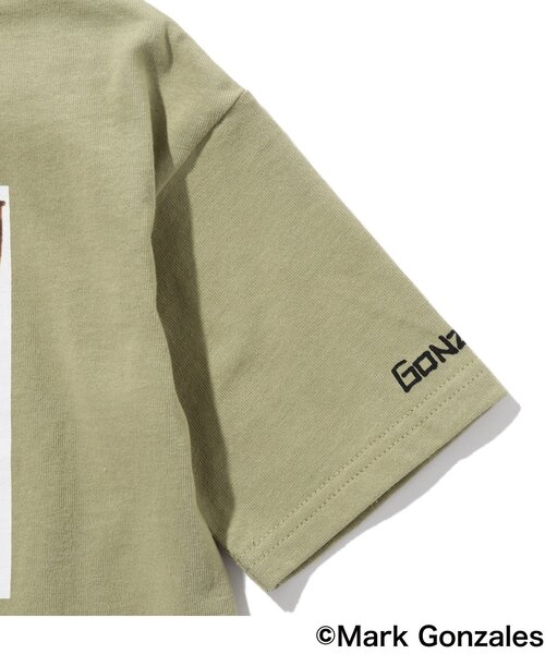 Mark Gonzales（マーク・ゴンザレス）の「◆【マークゴンザレス】レイヤード五分袖T（Tシャツ/カットソー・キッズ・オリーブ/アイボリー・11/10/12/15 /13/14/09）」の3枚目の写真