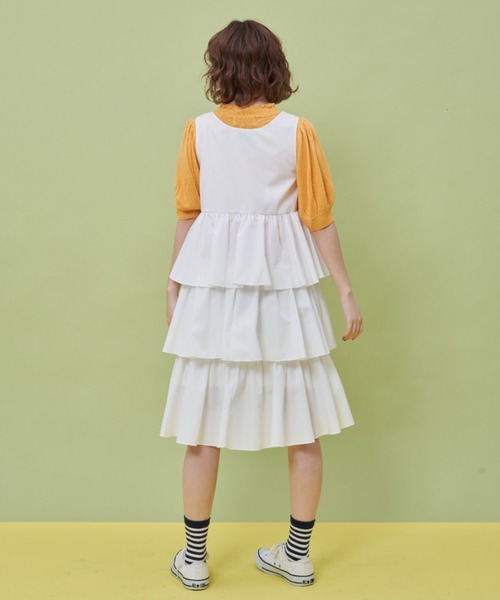 MERLOT（メルロー）の「ハーフスリーブスタンドフリルニット（ニット/セーター・レディース・ホワイト/ブラック/イエロー/グリーン・FREE）」の17枚目の写真