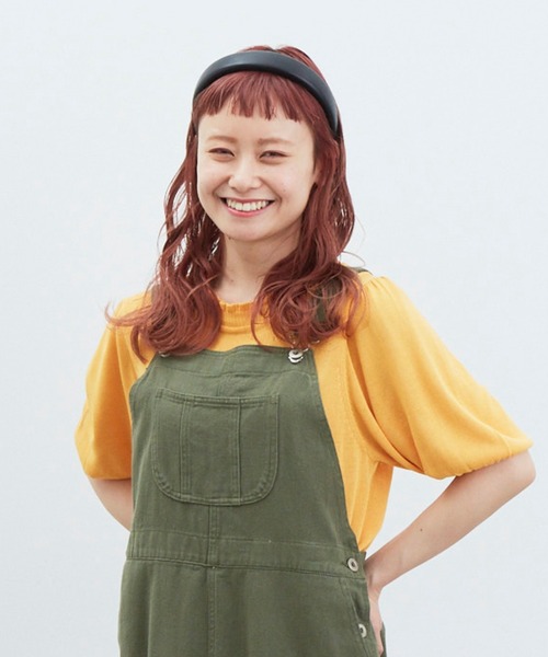 MERLOT（メルロー）の「ハーフスリーブスタンドフリルニット（ニット/セーター・レディース・ホワイト/ブラック/イエロー/グリーン・FREE）」の5枚目の写真