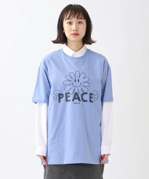 ISTKUNST(イストクンスト)の「ISTKUNST/PEACE FACE TEE 2940866(Tシャツ/カットソー・レディース・ライトブルー/ホワイト/ブラック・LARGE/MEDIUM)」の5枚目の写真