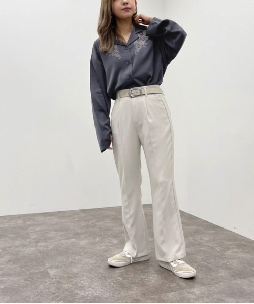 apres jour mignon(アプレジュールミニョン)の「刺繍開襟シャツ【ZOZOTOWN限定アイテム】(シャツ/ブラウス・レディース・ブラック/ブルー/グリーン/ダークブルー・X-LARGE/フリー)」の8枚目の写真