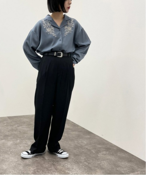 apres jour mignon(アプレジュールミニョン)の「刺繍開襟シャツ【ZOZOTOWN限定アイテム】(シャツ/ブラウス・レディース・ブラック/ブルー/グリーン/ダークブルー・X-LARGE/フリー)」の15枚目の写真