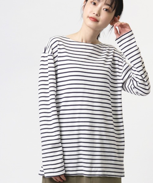 salle de bal(サルデバル)の「【 glosture / グロスチャー 】 LONG SLEEVE TOPS GL-T-SP IGH(Tシャツ/カットソー・レディース・ホワイト/その他1/ネイビー・LARGE/MEDIUM)」の3枚目の写真