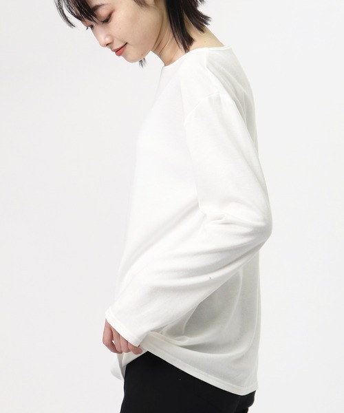 salle de bal(サルデバル)の「【 glosture / グロスチャー 】 LONG SLEEVE TOPS GL-T-SP IGH(Tシャツ/カットソー・レディース・ホワイト/その他1/ネイビー・LARGE/MEDIUM)」の1枚目の写真