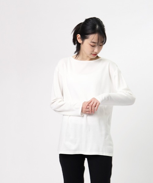 salle de bal(サルデバル)の「【 glosture / グロスチャー 】 LONG SLEEVE TOPS GL-T-SP IGH(Tシャツ/カットソー・レディース・ホワイト/その他1/ネイビー・LARGE/MEDIUM)」の7枚目の写真