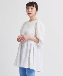 Dot＆Stripes CHILD WOMAN | 60コットンボイル ギャザーブラウス(シャツ/ブラウス)
