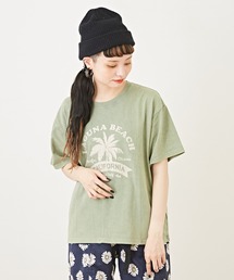 CUBE SUGAR（キューブシュガー）の「OE天竺 ケミカルウォッシュ プリントTシャツ（Tシャツ/カットソー）」