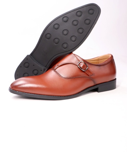 FUNALIVE(ファンアライブ)の「【H.O.WALK】MONK STRAP SHOES モンクストラップ ローヒールシューズ(ドレスシューズ・メンズ・ブラウン/ブラック・28/26/26.5/25.5/27/25)」の1枚目の写真