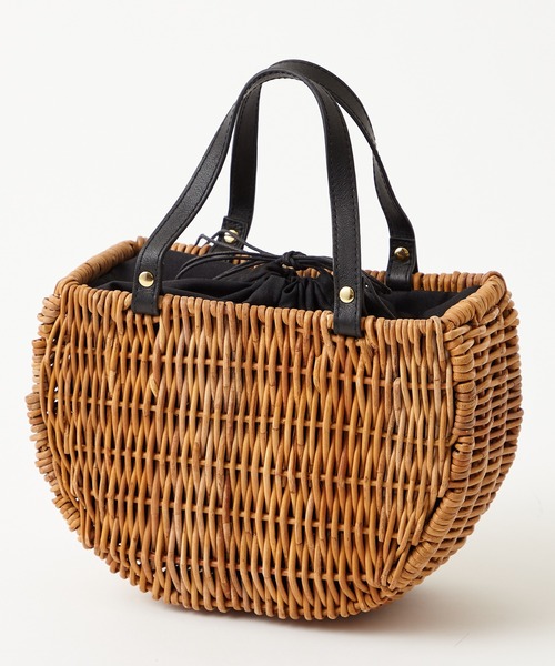 ふりふ（フリフ）の「アラログレザーラウンドトート（トートバッグ・レディース・ブラック/ベージュ・FREE）」の5枚目の写真