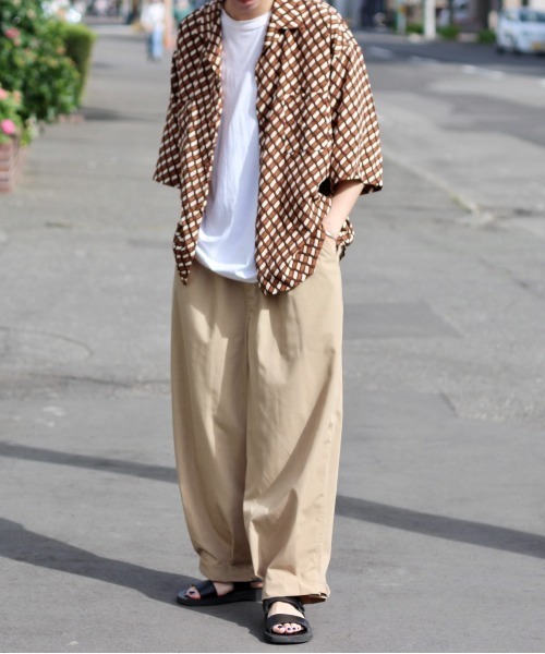 y/m by れぽすけ（イムバイレポスケ）の「ワイドサーカスパンツ（その他パンツ・メンズ・ブラック/ベージュ・MEDIUM/LARGE）」の22枚目の写真