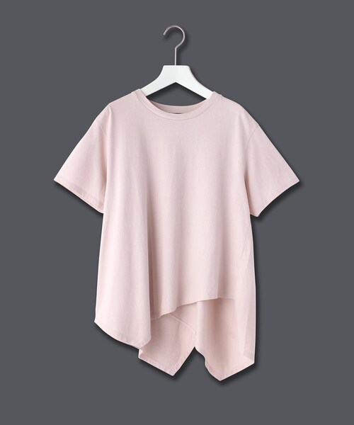 JET（ジェット）の「◆●【ウォッシャブル】コットンイレギュラーヘムデザインTシャツ（Tシャツ/カットソー・レディース・ホワイト/ブラック/ブラウン系その他/ベビーピンク・04）」の9枚目の写真