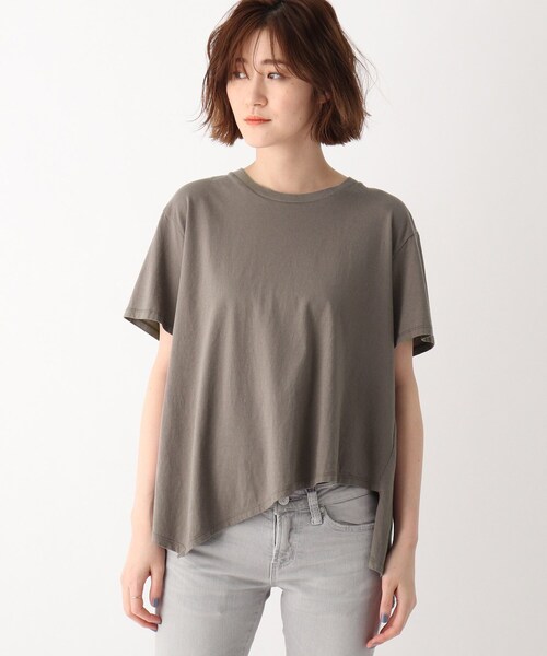 JET（ジェット）の「◆●【ウォッシャブル】コットンイレギュラーヘムデザインTシャツ（Tシャツ/カットソー・レディース・ホワイト/ブラック/ブラウン系その他/ベビーピンク・04）」の13枚目の写真