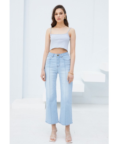 ALEXIA STAM（アリシアスタン）の「【ViVi 6月号掲載】Cropped Mellow Hem Cardigan & Camisole Set/クロップドメローヘムカーディガン&キャミソールセット（カーディガン/ボレロ・レディース・ライトブルー/オレンジ/アイボリー・FREE）」の15枚目の写真