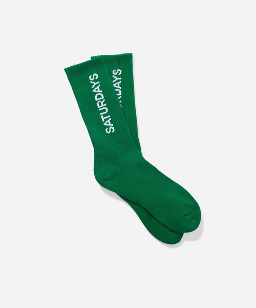 Saturdays NYC(サタデーズ ニューヨークシティ )の「Logo Socks(ソックス/靴下・メンズ・ホワイト/グリーン/ブルー/ブラック/イエロー・FREE)」の4枚目の写真