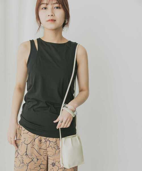 KBF+（ケービーエフプラス）の「KBF+　シアーレイヤードタンクトップ（タンクトップ・レディース・ブラック/グリーン系その他/マスタード・ONE）」の8枚目の写真