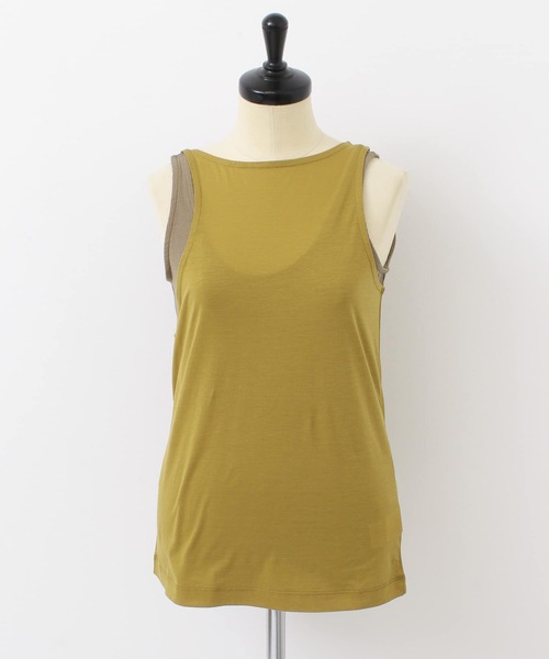 KBF+（ケービーエフプラス）の「KBF+　シアーレイヤードタンクトップ（タンクトップ・レディース・ブラック/グリーン系その他/マスタード・ONE）」の13枚目の写真