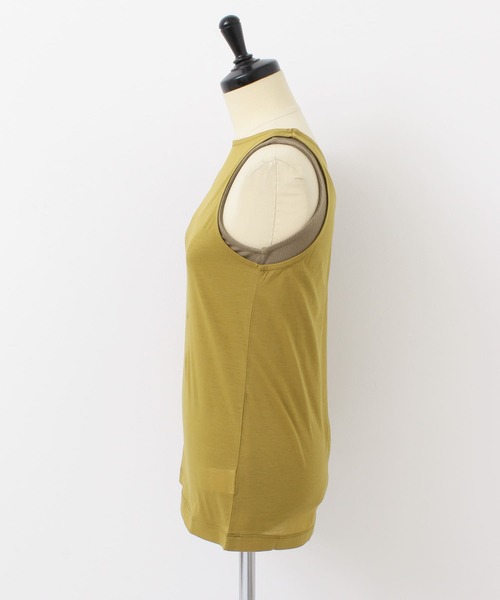 KBF+（ケービーエフプラス）の「KBF+　シアーレイヤードタンクトップ（タンクトップ・レディース・ブラック/グリーン系その他/マスタード・ONE）」の14枚目の写真