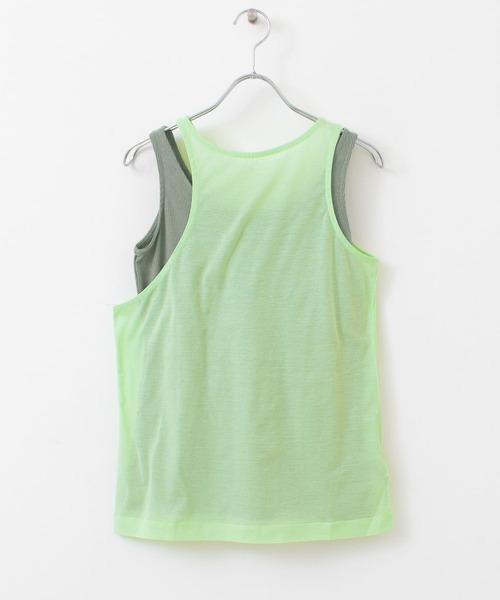 KBF+（ケービーエフプラス）の「KBF+　シアーレイヤードタンクトップ（タンクトップ・レディース・ブラック/グリーン系その他/マスタード・ONE）」の16枚目の写真