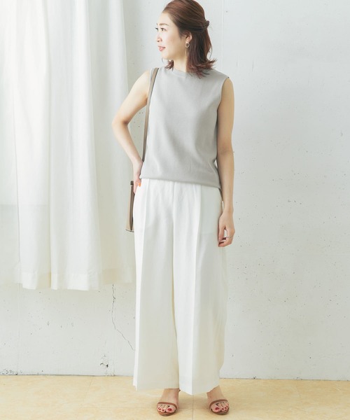 URBAN RESEARCH ROSSO WOMEN（アーバンリサーチ　ロッソ）の「ミラノリブノースリーブニット（ニット/セーター・レディース・ライトグレー/ブラック/パープル・FREE）」の10枚目の写真