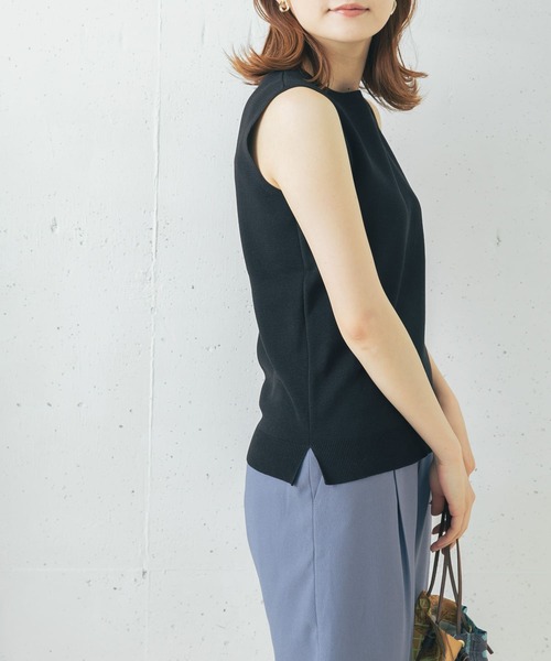 URBAN RESEARCH ROSSO WOMEN（アーバンリサーチ　ロッソ）の「ミラノリブノースリーブニット（ニット/セーター・レディース・ライトグレー/ブラック/パープル・FREE）」の13枚目の写真