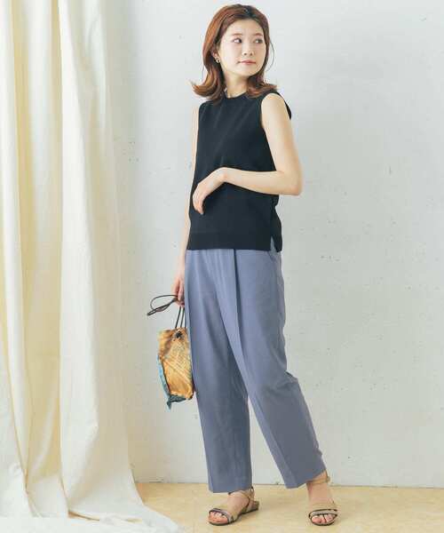 URBAN RESEARCH ROSSO WOMEN（アーバンリサーチ　ロッソ）の「ミラノリブノースリーブニット（ニット/セーター・レディース・ライトグレー/ブラック/パープル・FREE）」の15枚目の写真