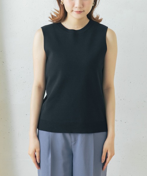 URBAN RESEARCH ROSSO WOMEN（アーバンリサーチ　ロッソ）の「ミラノリブノースリーブニット（ニット/セーター・レディース・ライトグレー/ブラック/パープル・FREE）」の17枚目の写真