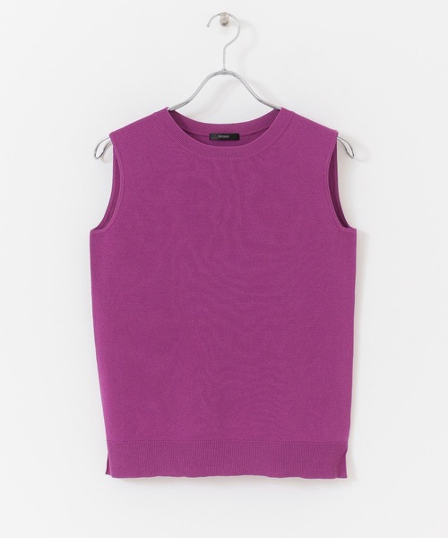 URBAN RESEARCH ROSSO WOMEN（アーバンリサーチ　ロッソ）の「ミラノリブノースリーブニット（ニット/セーター・レディース・ライトグレー/ブラック/パープル・FREE）」の22枚目の写真