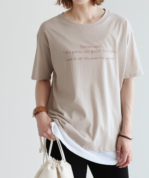 reca(レカ)の「ロゴプリントTシャツ(Tシャツ/カットソー・レディース・ホワイト/ベージュ/モカ/イエロー系その他・FREE)」の5枚目の写真