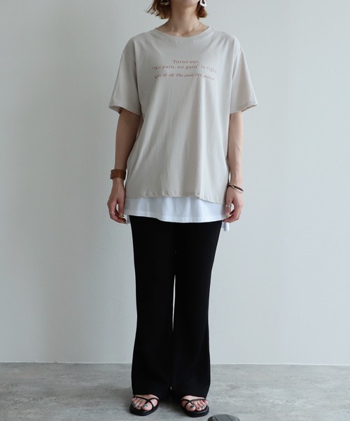 reca(レカ)の「ロゴプリントTシャツ(Tシャツ/カットソー・レディース・ホワイト/ベージュ/モカ/イエロー系その他・FREE)」の10枚目の写真
