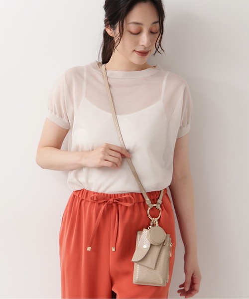 NATURAL BEAUTY BASIC（ナチュラルビューティーベーシック）の「トリプルガジェットポシェット（ショルダーバッグ・レディース・ベージュ/マスタード・ﾌﾘ-）」の2枚目の写真