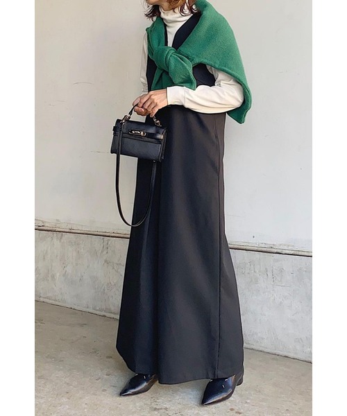 Bonjour Sagan（ボンジュールサガン）の「ディープVネックオールインワン（サロペット/オーバーオール・レディース・ブラック/ベージュ・S/M）」の19枚目の写真