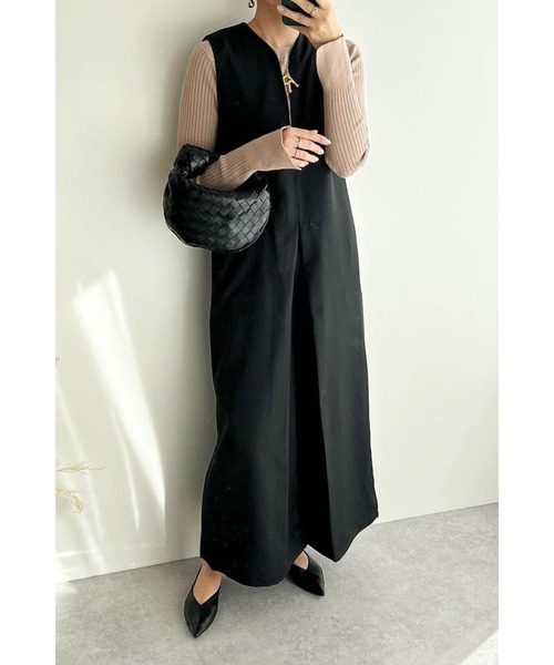 OHGA ブラック Vネック オールインワン Vネックオールインワン|allureville OFFICIAL SITE / ONLINE SHOP