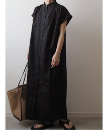 ISOOK | Stand collar shirt one-piece / スタンドカラーシャツワンピース（mi select）(シャツワンピース)
