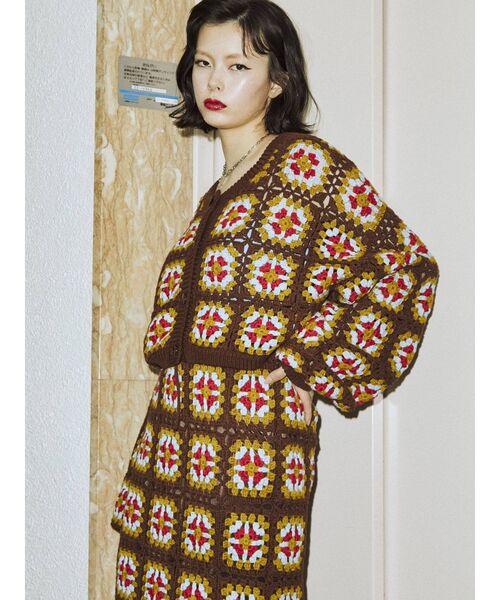 jouetie(ジュエティ)の「【セットアップ対応】クロシェ2WAYトップス(ニット/セーター・レディース・グリーン/ブラック/ブラウン・MEDIUM)」の20枚目の写真