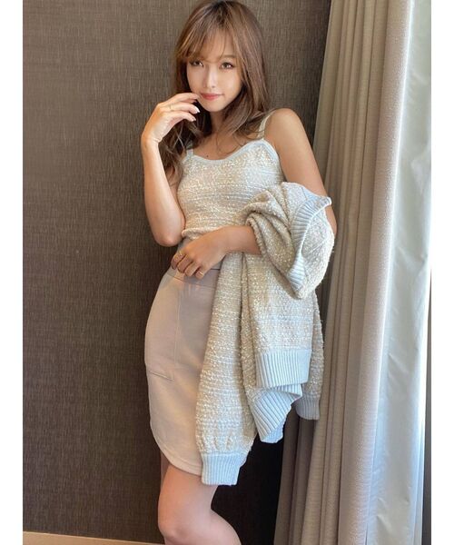 RESEXXY(リゼクシー)の「ツイードライクニットビスチェ【セットアップ着用可能】(キャミソール・レディース・ブルー/ベージュ/ブラック・FREE)」の21枚目の写真