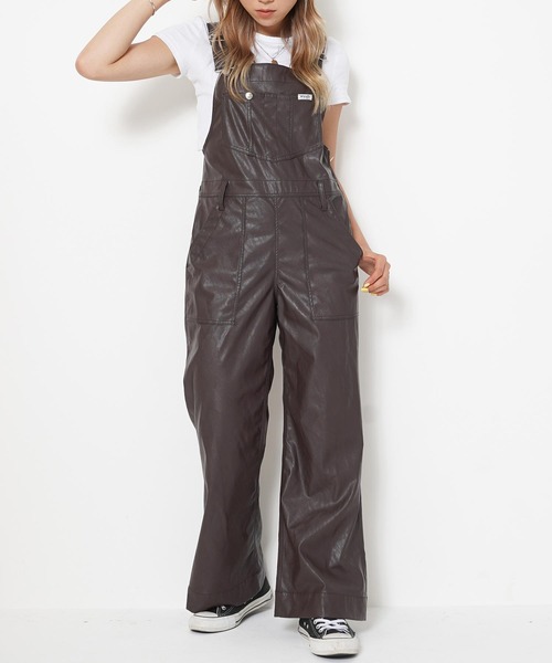 Wrangler（ラングラー）の「Wrangler Womens SYNTHETIC LEATHER FRARE OVERALL WI1393（つなぎ/オールインワン・レディース・ブラウン/ブラック・S/XS/SMALL/X-SMALL）」の21枚目の写真