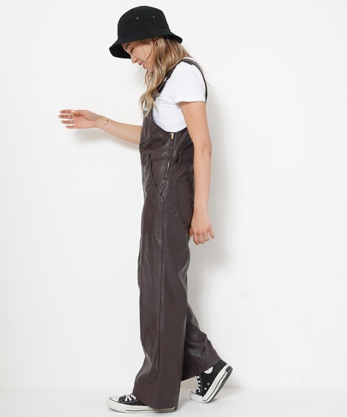 Wrangler（ラングラー）の「Wrangler Womens SYNTHETIC LEATHER FRARE OVERALL WI1393（つなぎ/オールインワン・レディース・ブラウン/ブラック・S/XS/SMALL/X-SMALL）」の12枚目の写真