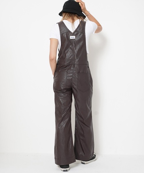 Wrangler（ラングラー）の「Wrangler Womens SYNTHETIC LEATHER FRARE OVERALL WI1393（つなぎ/オールインワン・レディース・ブラウン/ブラック・S/XS/SMALL/X-SMALL）」の3枚目の写真