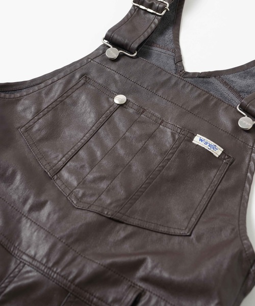Wrangler（ラングラー）の「Wrangler Womens SYNTHETIC LEATHER FRARE OVERALL WI1393（つなぎ/オールインワン・レディース・ブラウン/ブラック・S/XS/SMALL/X-SMALL）」の4枚目の写真