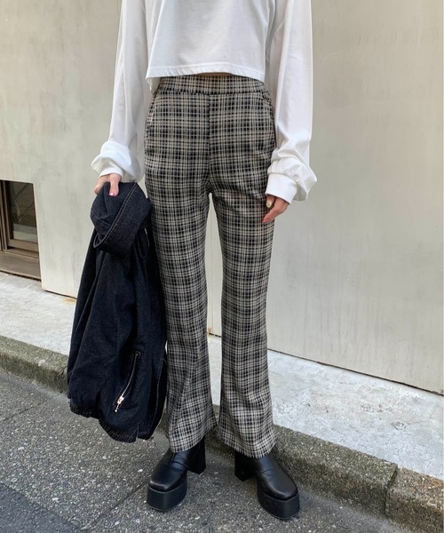 RASVOA（ラスボア）の「チェックカラーフレアパンツ（その他パンツ・レディース・ベージュ/ブラウン/グレー・FREE）」の14枚目の写真
