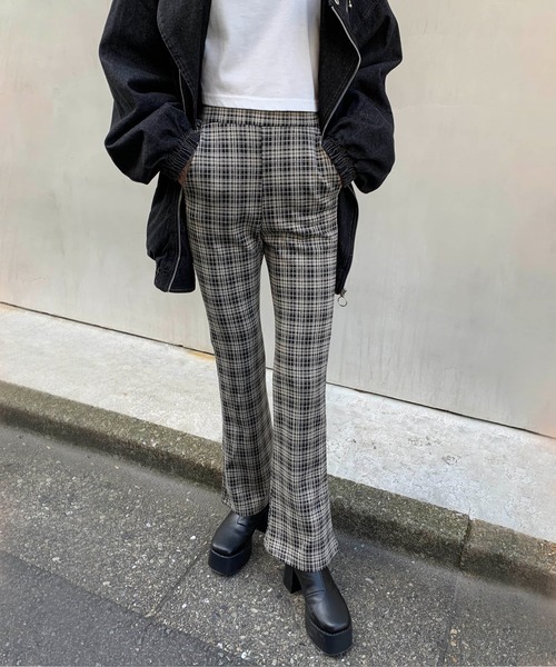 RASVOA（ラスボア）の「チェックカラーフレアパンツ（その他パンツ・レディース・ベージュ/ブラウン/グレー・FREE）」の12枚目の写真