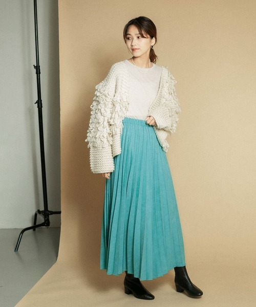 KBF（ケイビーエフ）の「スエードプリーツスカート（スカート・レディース・チャコールグレー/ブルー/アイボリー・ONE）」の18枚目の写真