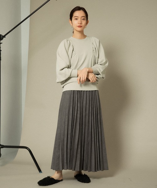 KBF（ケイビーエフ）の「スエードプリーツスカート（スカート・レディース・チャコールグレー/ブルー/アイボリー・ONE）」の19枚目の写真