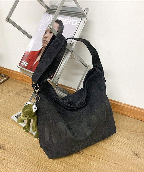 aimoha(アイモハ)の「大容量でビッグキャンバストートバッグ(カエル付き)(トートバッグ・レディース・ブラック/チョコ・FREE)」の10枚目の写真