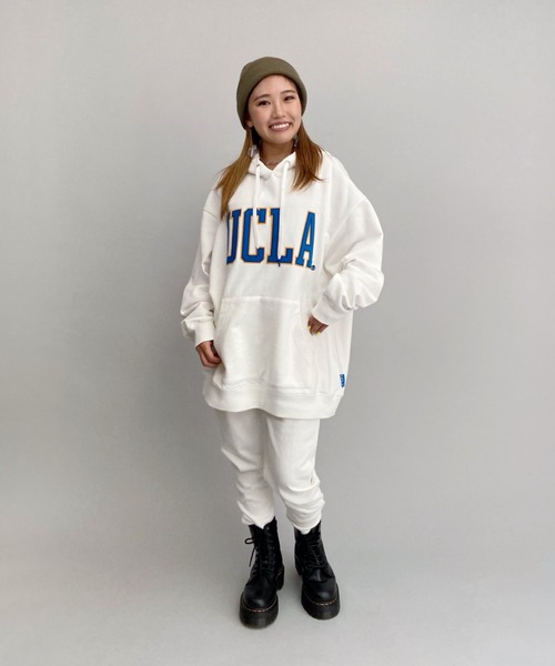 UCLA(ユーシーエルエー)の「ANTIBAL/アンティバル UCLA/ユーシーエルエー ビッグシルエット カレッジロゴパーカー/セットアップ対応 214AN2PK029(パーカー・レディース・ホワイト/ネイビー/グレー・FREE)」の9枚目の写真