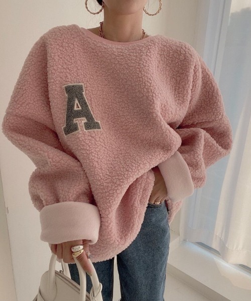 Diosfront（ディオスフロント）の「オーバーサイズロゴワッペンボアブラウス（シャツ/ブラウス・レディース・オフホワイト/モカ/ピンク・FREE）」の20枚目の写真