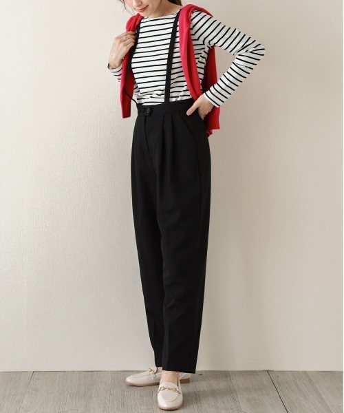 SUGAR BISKET（シュガービスケット）の「サスペンダー付きセンタープレステーパードパンツ（その他パンツ・レディース・ブラック/ダークグレー/ライトグレー/ブラウン・M/L）」の8枚目の写真